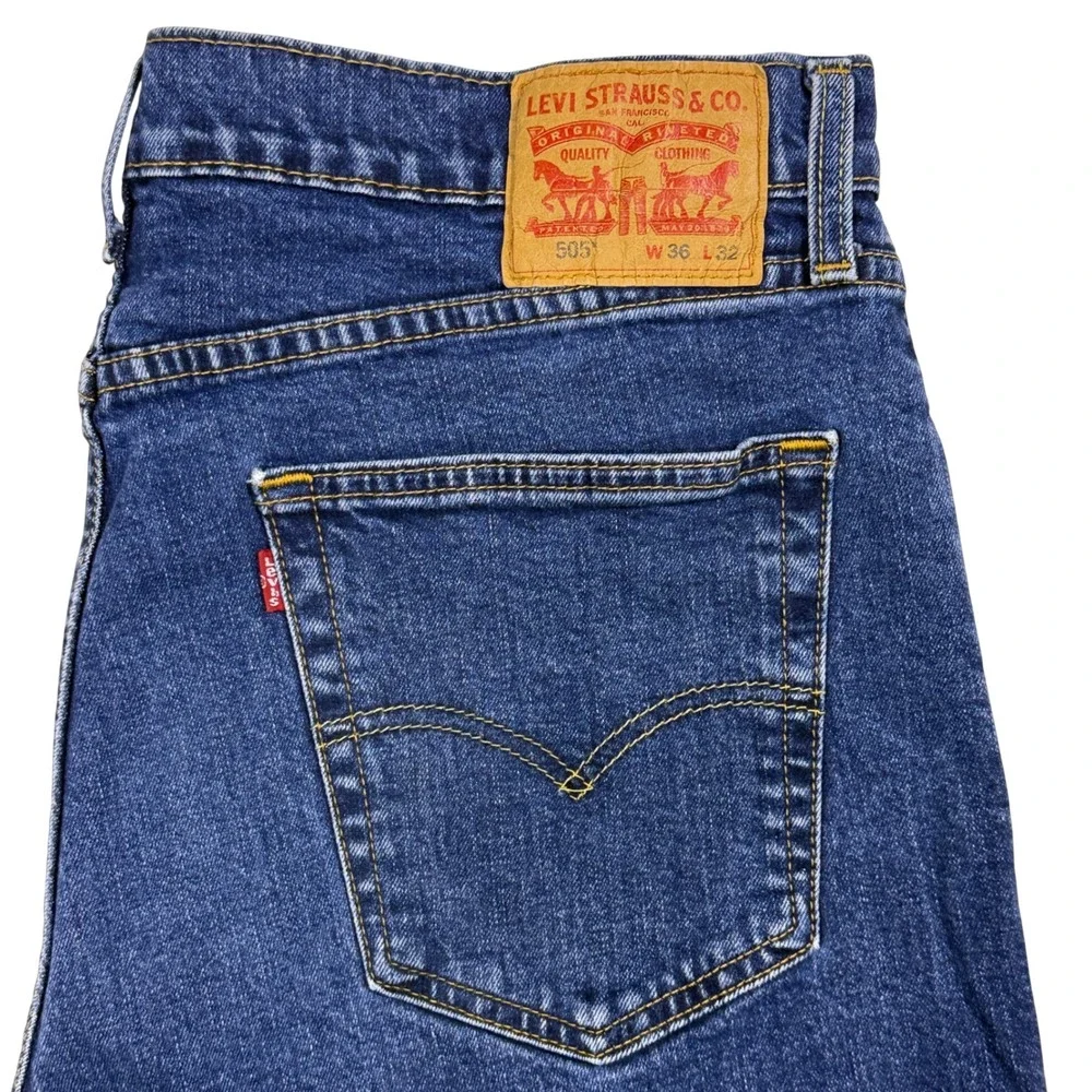 Levi Strauss & Co 505 Jeans Mens W36 L31‎ Regular Fit Dark Wash Denim Pants